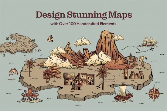 Vintage Map Creator Kit - 84WBEFB