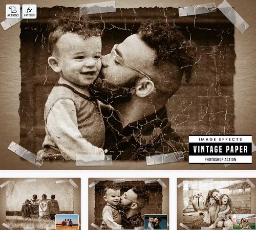 Vintage Paper Old Photo Effect - FXKWMRR