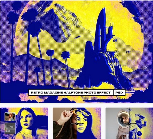 Retro Magazine Halftone Photo Effect - APPWQZK