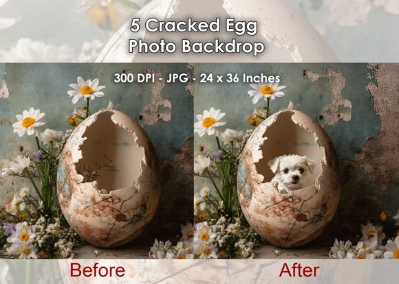 5 Cracked Eggs Photo Backdrop