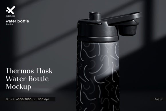 Thermos Flask Water Bottle Mockup - 27116744