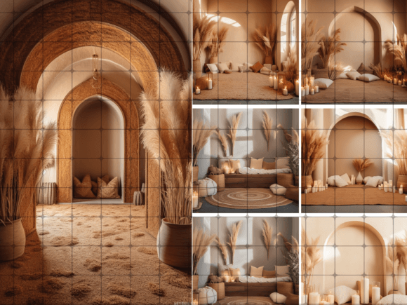Boho Room Digital Photo Backdrop