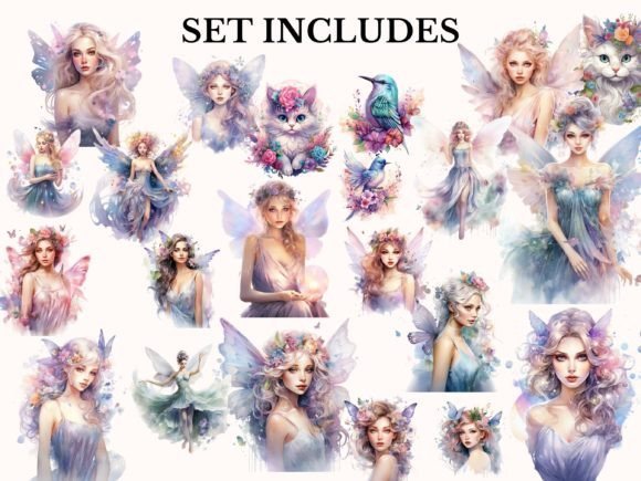 73x Ethereal Fairy Clipart Bundle PNG