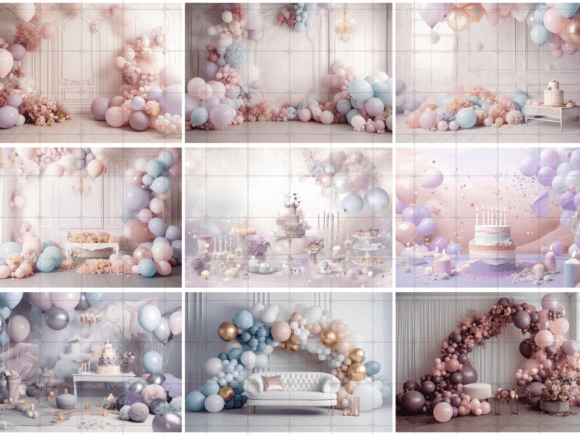 1st Birthday Cake Smash Digital Backdrop