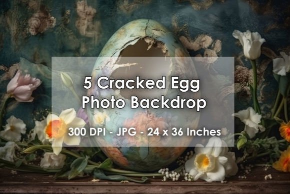 5 Cracked Eggs Photo Backdrop