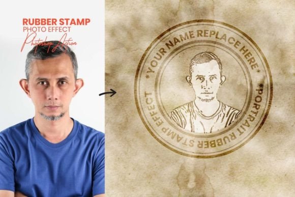 Easy Rubber Stamp Photoshop Actions - 17630220