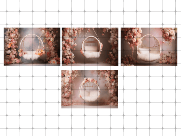 Swing with Flowers Photo Backdrop JPG
