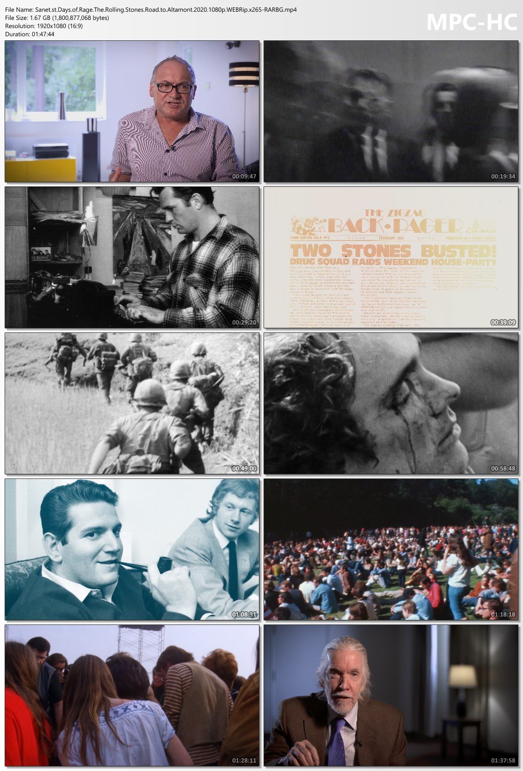 Days of Rage The Rolling Stones Road to Altamont 2020 1080p WEBRip x265