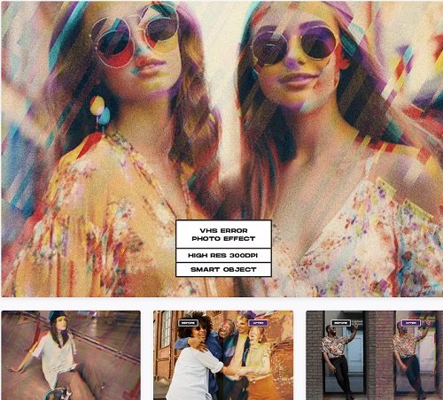 Distressed Glitch Photo Effect - PVS892B