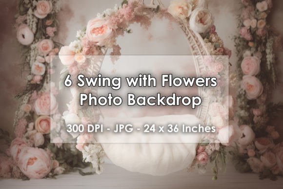 6 Swing with Flowers Photo Backdrop JPG