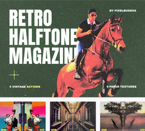 Retro Magazine Halftone Actions - 25438079