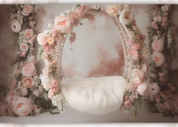 6 Swing with Flowers Photo Backdrop JPG