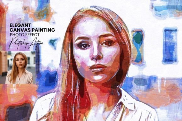 Elegant Canvas painting ps Actions - 17640792