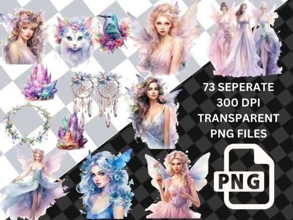 73x Ethereal Fairy Clipart Bundle PNG
