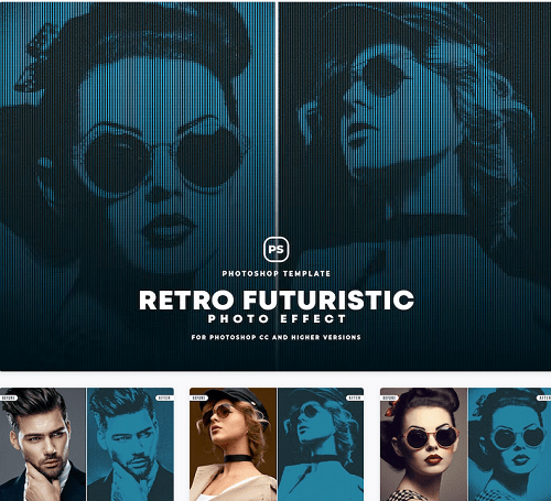 Retro Futuristic Photo Effect - 46624277