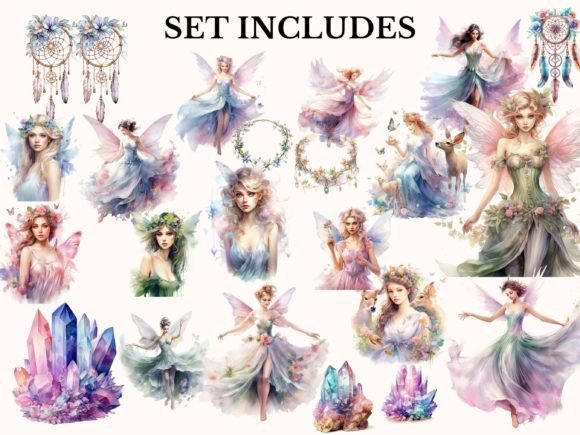 73x Ethereal Fairy Clipart Bundle PNG