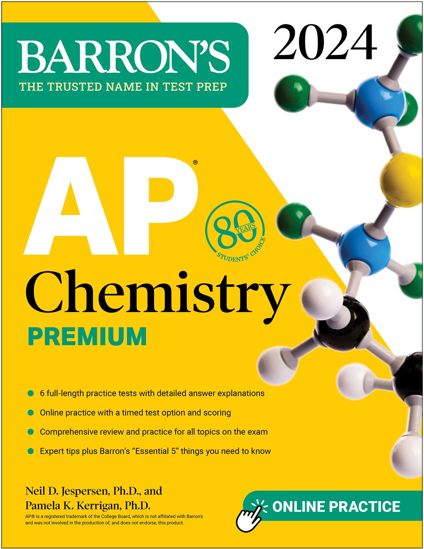 AP Chemistry Premium, 2024 6 Practice Tests + Comprehensive Review