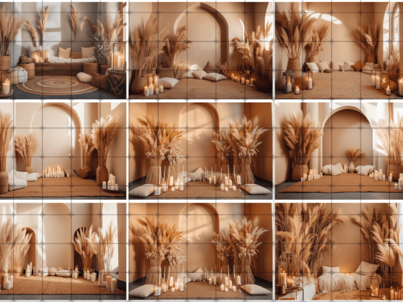 Boho Room Digital Photo Backdrop