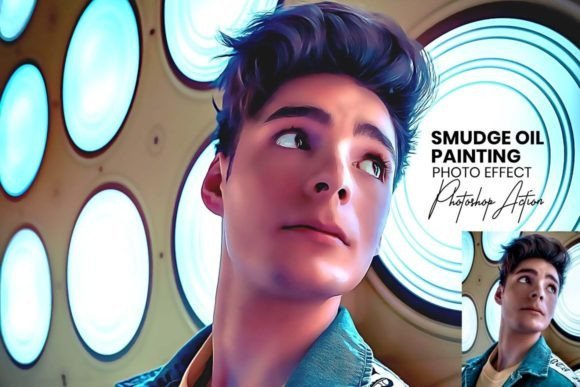Smudge Oil Painting Photoshop Action - 17653790