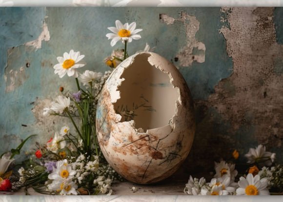 5 Cracked Eggs Photo Backdrop