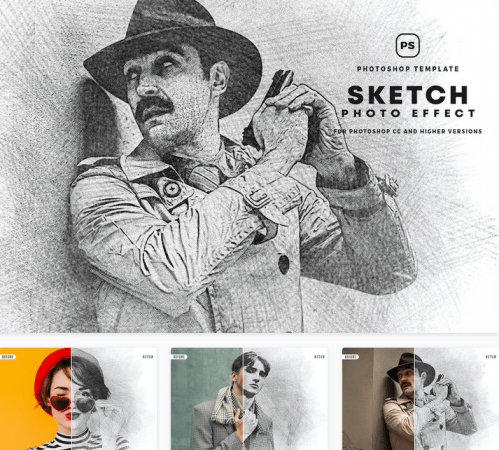 Sketch Photo Effect - 46701046