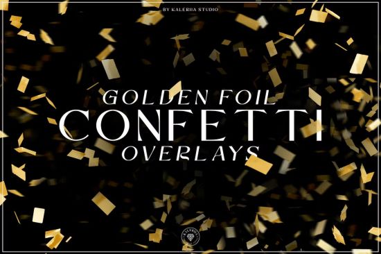 Golden Foil Confetti Overlays - ZVFMRJL