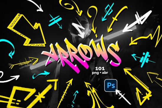Hand drawn arrows - PNG &amp; brush - 31386967
