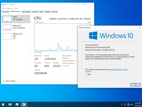 Windows 10 22H2 Build 19045.3269 Lite en-US