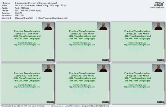 Practical Transformation Using XSLT and XPath (5-hour free preview; 24 hours total)