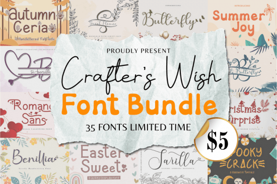 Crafter's Wish Font Bundle - 35 Premium Fonts