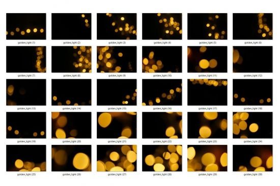 30 Golden Bokeh Overlay HQ - 26069719