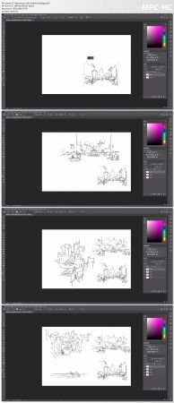 Environment Illustration for Game Art: A Small Town Marketplace