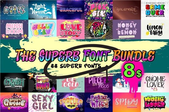 The Superb Font Bundle - 44 Premium Fonts