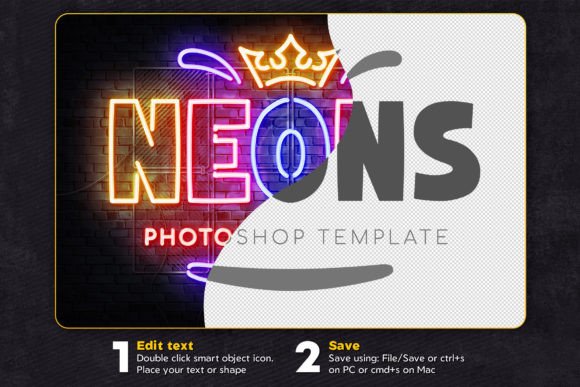 Neon Outline Photoshop Template - 27116575