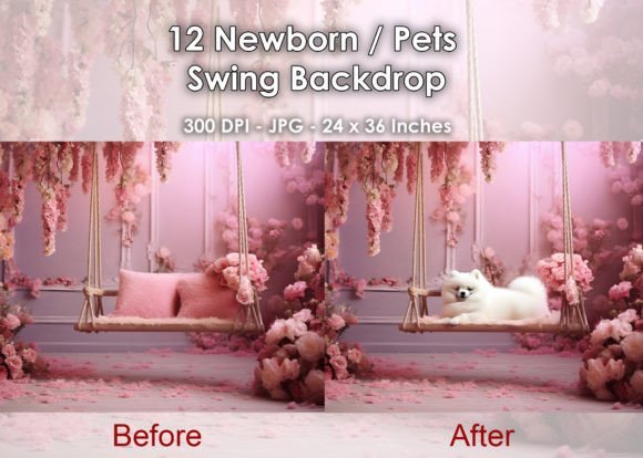 12 Newborn / Pets Swing Backdrop JPG