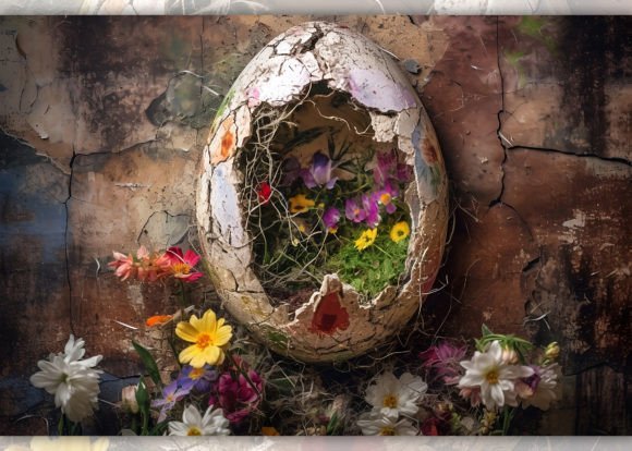 5 Cracked Eggs Photo Backdrop