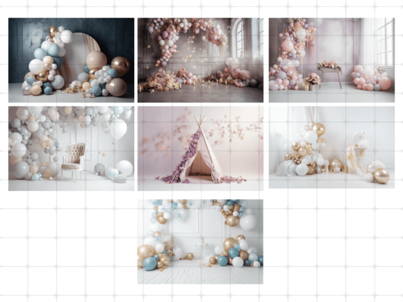 1st Birthday Cake Smash Digital Backdrop