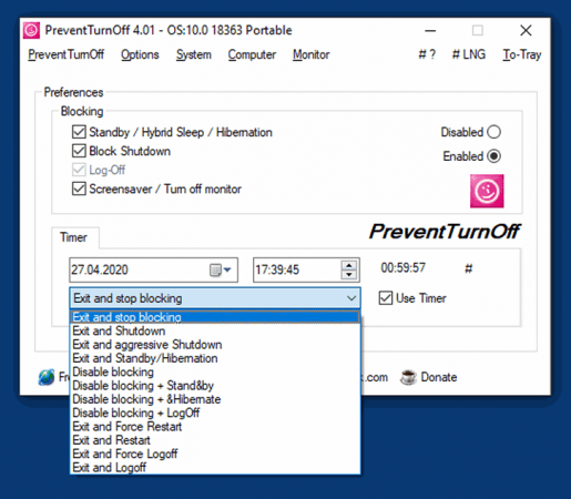 PreventTurnOff 3.31 for windows instal