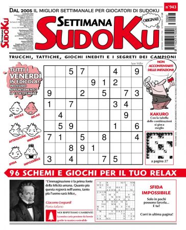 Settimana Sudoku - 8 Settembre 2023