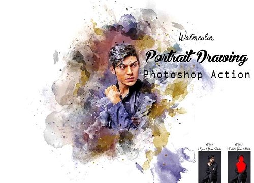 Watercolor Portrait Drawing - 42218775