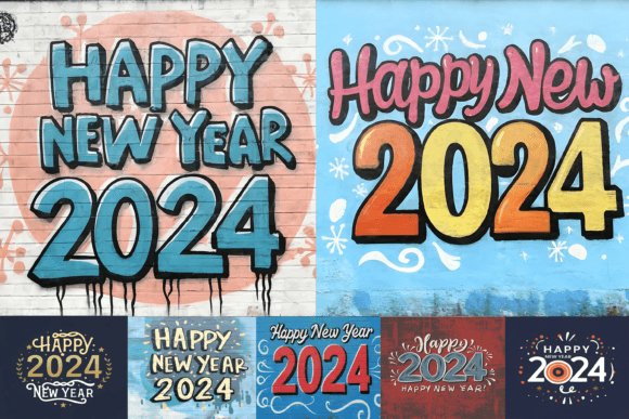 10 Happy New Year 2024 Backgrounds Pack