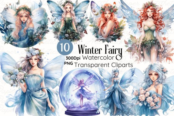 Winter Fairy - 10 PNG Clipart Bundle