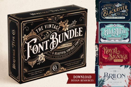 Heritage Type Co. The Vintage Font Bundle
