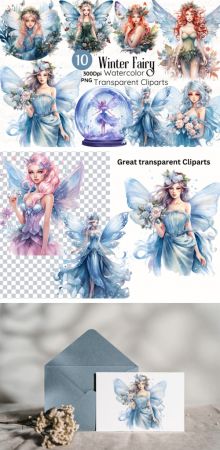 Winter Fairy - 10 PNG Clipart Bundle