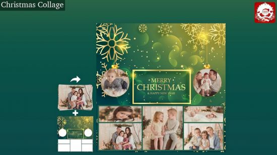 Christmas Collage &amp; Greeting Card - Templates for Photoshop