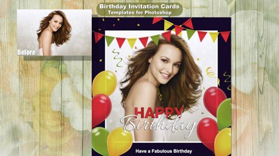 Birthday Invitation &amp; Cards - Templates for Photoshop