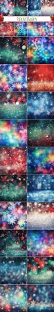 20 Winter Snowflakes Backgrounds Collection