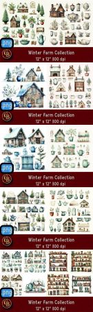 Watercolour Winter Farmhouse &amp; Jugs Collection