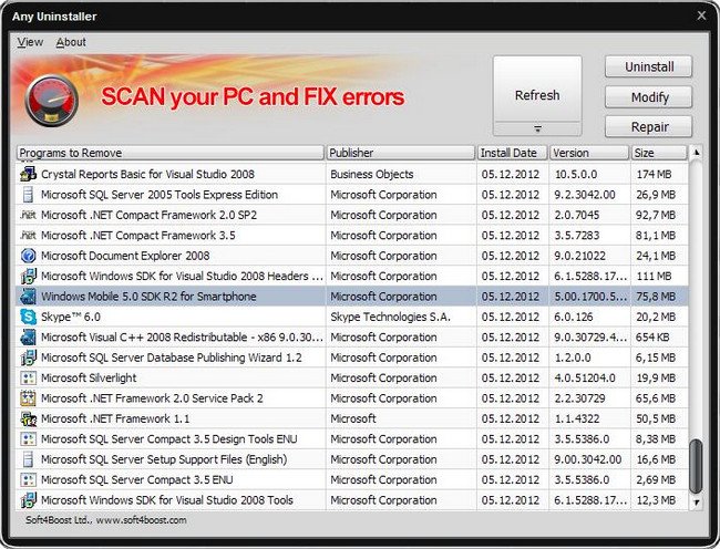 Soft4Boost Any Uninstaller 7.3.7.731 portable